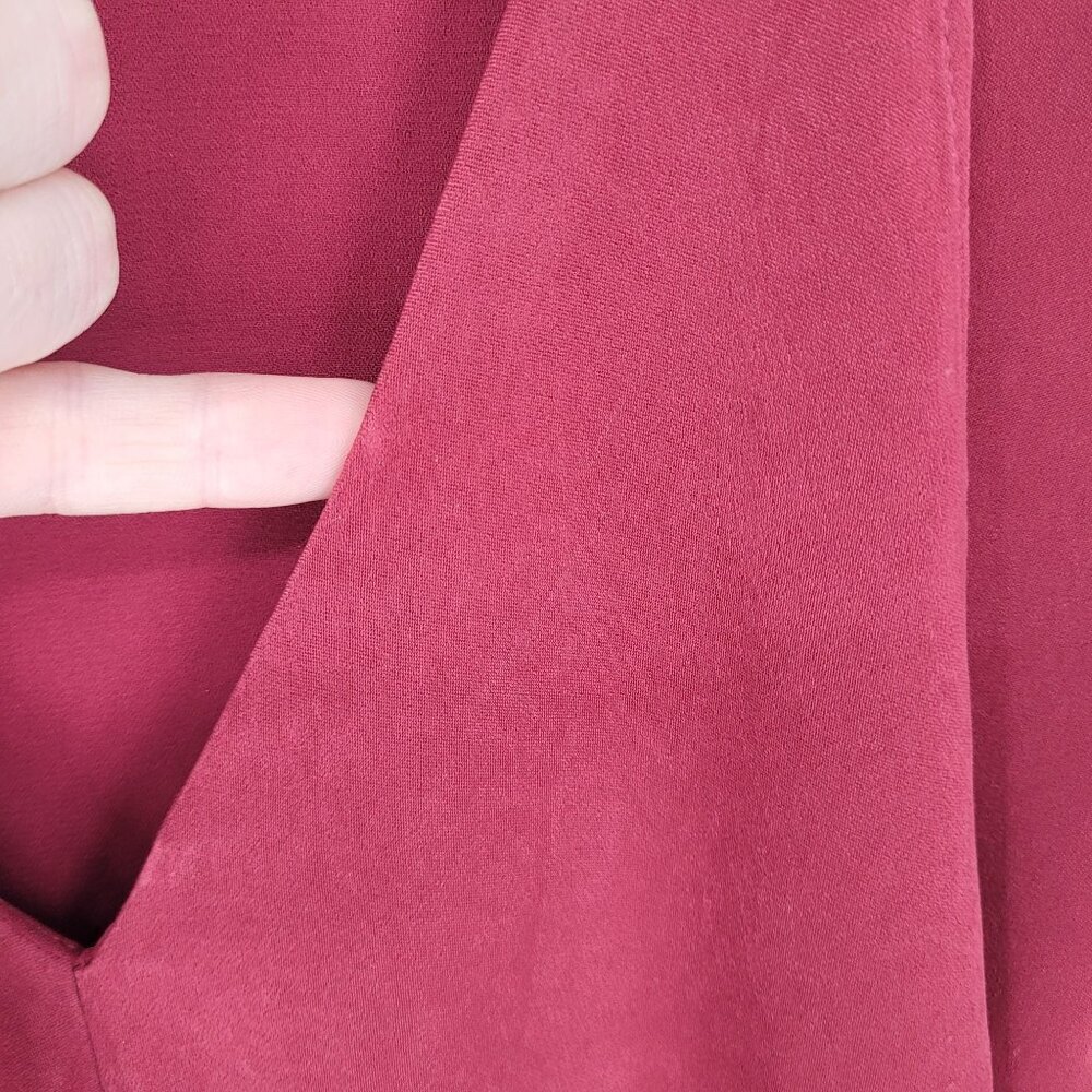 Lulus womens small Dear friend satin Drape front shift minidress wine maroon - Picture 9 of 10
